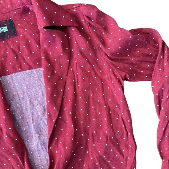 Reformation Blouse Tie Front Long Sleeve Polka Dot XS - Picture 4 of 6